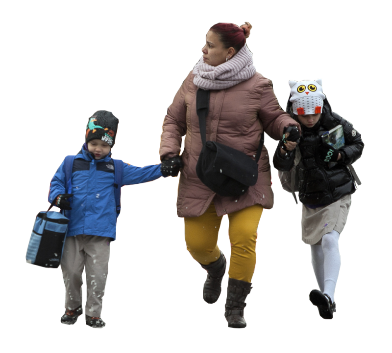 Люди для рендера зимой