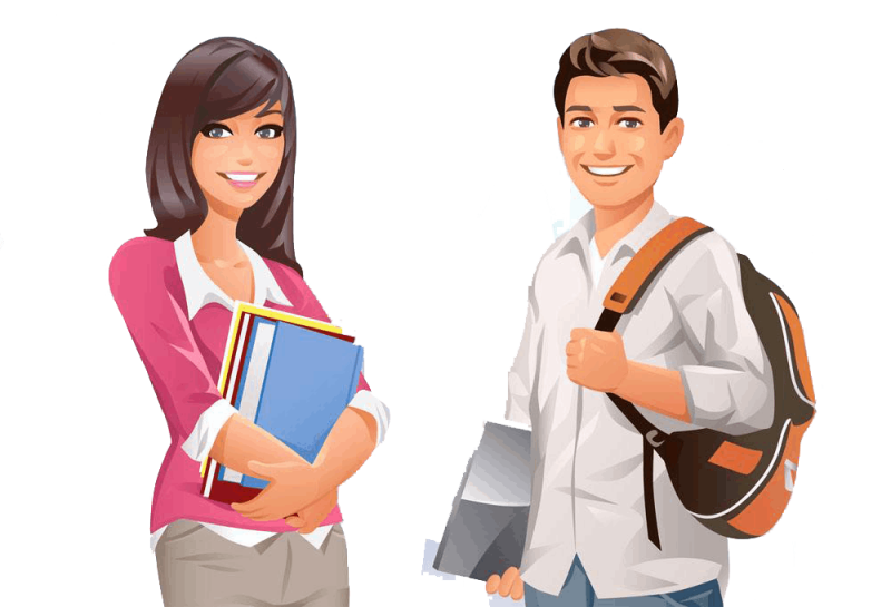 Студент на прозрачном фоне