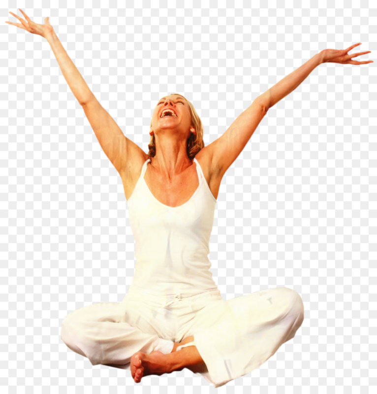 Человек в медитации на белом фоне