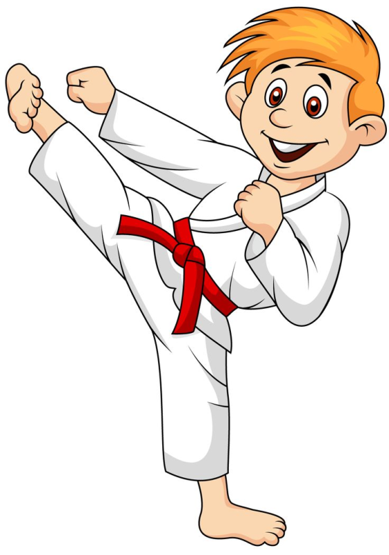 Каратист на белом фоне