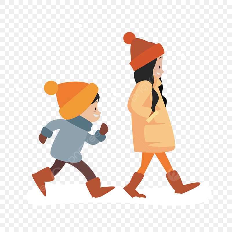 Человек в зимней одежде мультяшный