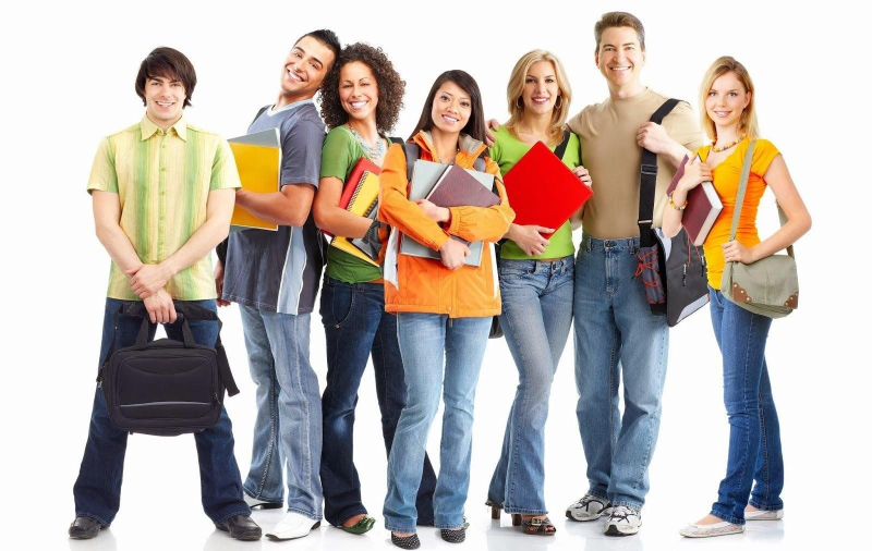 Студент на прозрачном фоне