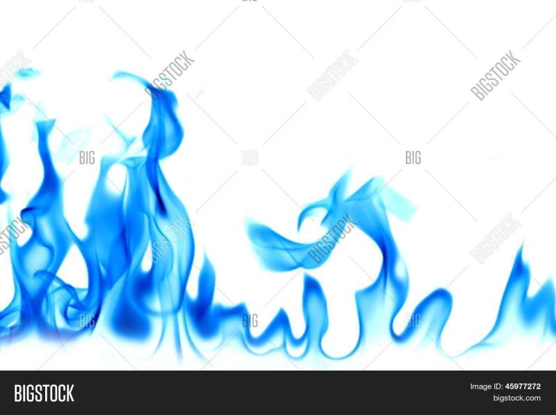 Синее пламя на белом фоне