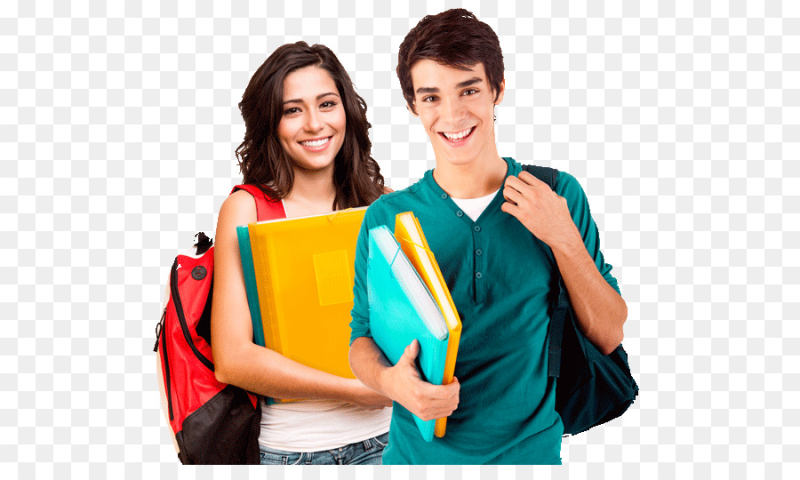 Студент на белом фоне