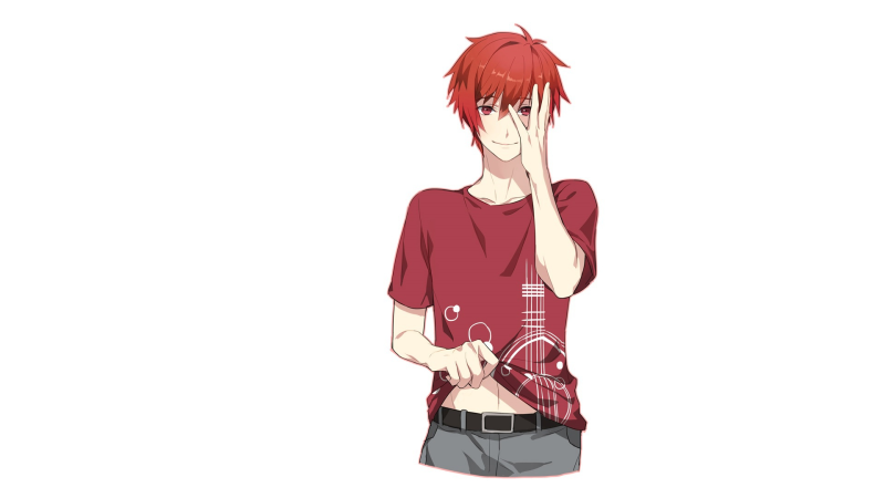 Аниме парень на белом фоне