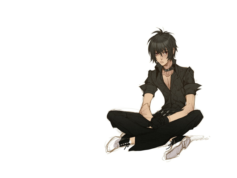 Аниме парень на белом фоне