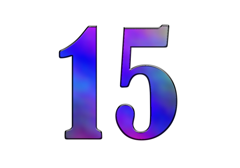 Цифра 15 красивая