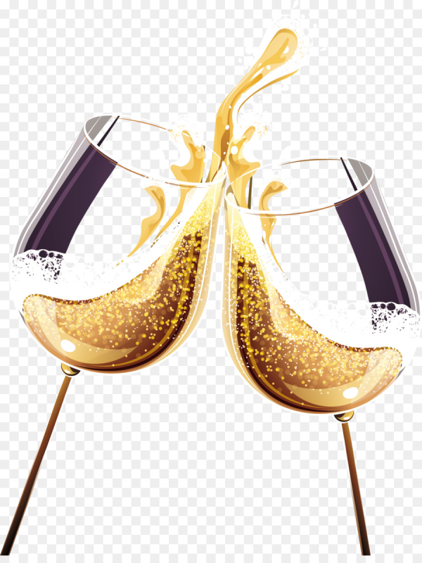 Бокалы с шампанским на прозрачном фоне