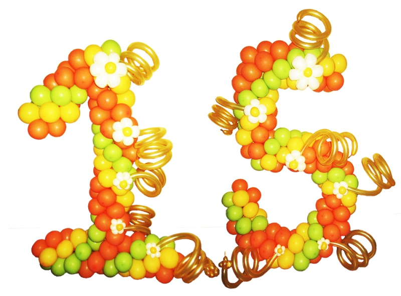 Красивая цифра 15 для оформления