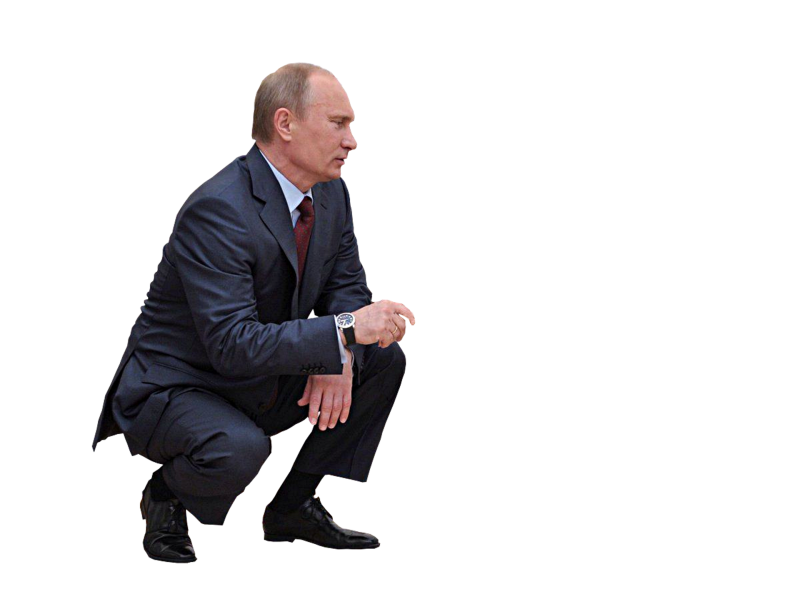 Путин на прозрачном фоне в полный рост