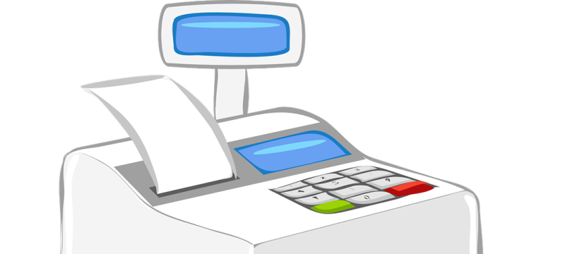 Касса на белом фоне