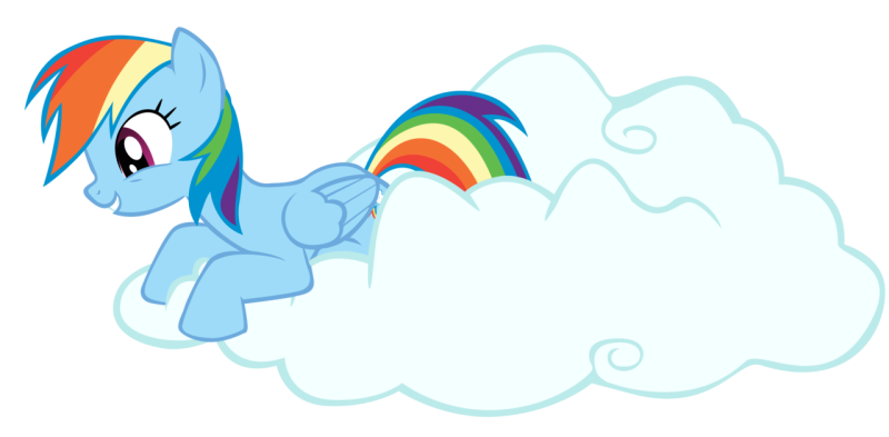 Радужная пони на белом фоне