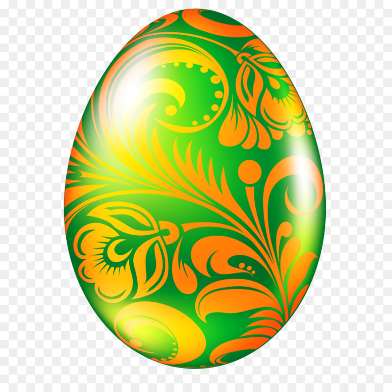 Пасхальные яйца на зелёном фоне