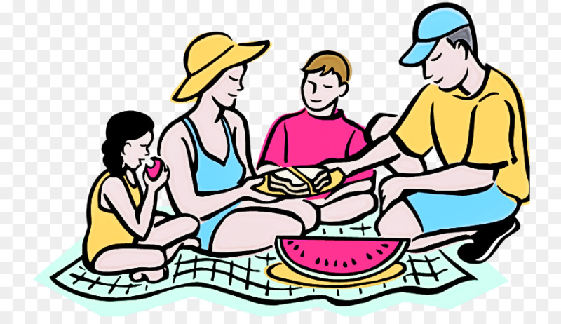 Семья на пикнике рисунок