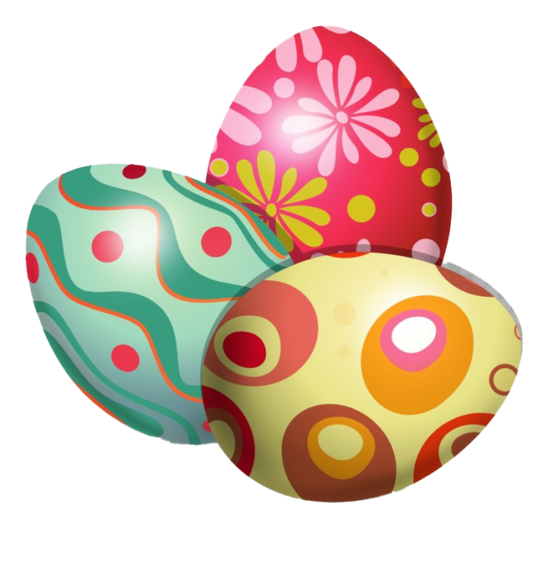 Пасхальные яйца на белом фоне