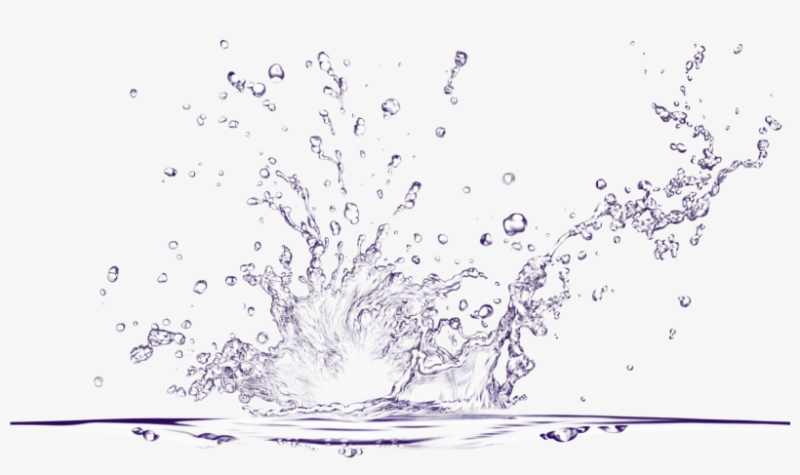 Брызги воды на прозрачном фоне