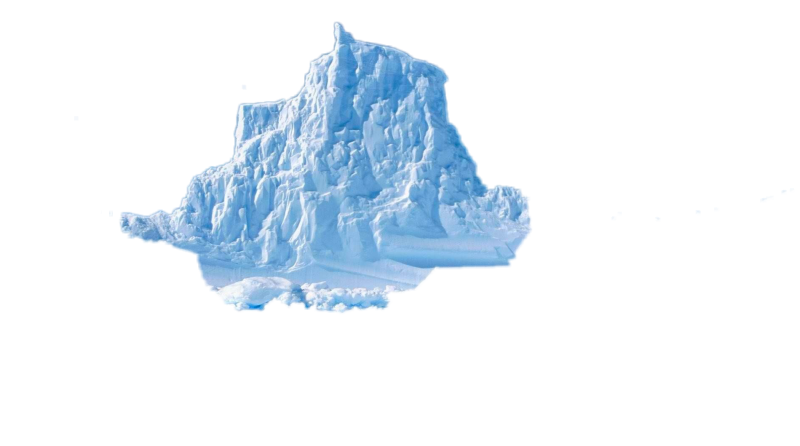 Ледяная глыба на белом фоне