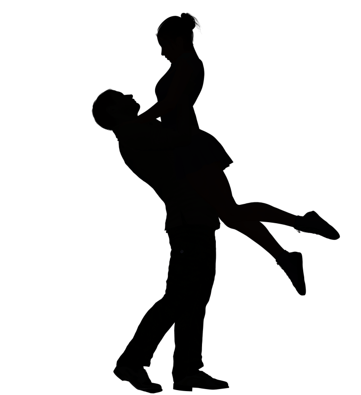 Силуэт девушки и мужчины