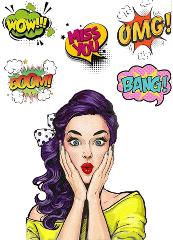 Удивленная девушка в стиле поп арт