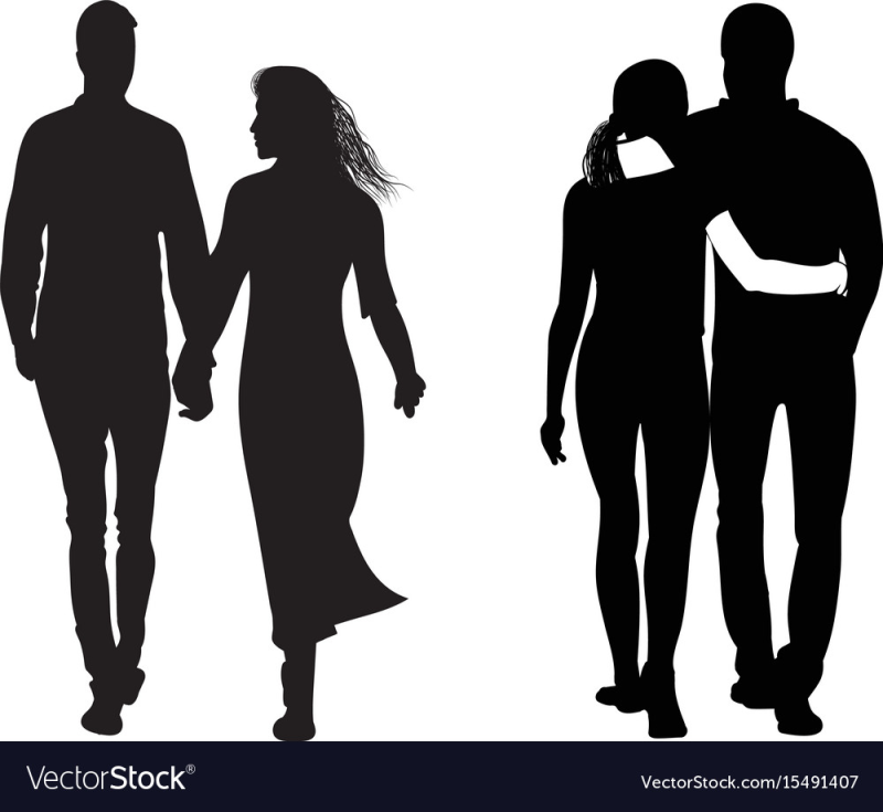 Силуэт девушки и мужчины