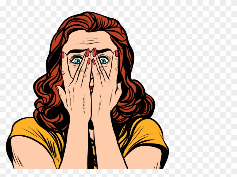 Испуганная девушка арт