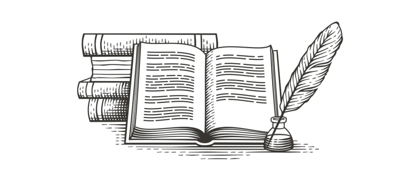 Книга с пером рисунок