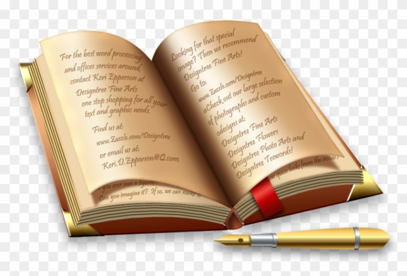 Книга с ручкой на прозрачном фоне