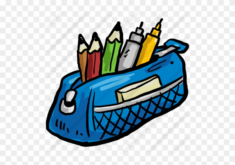 Пенал школьный на прозрачном фоне