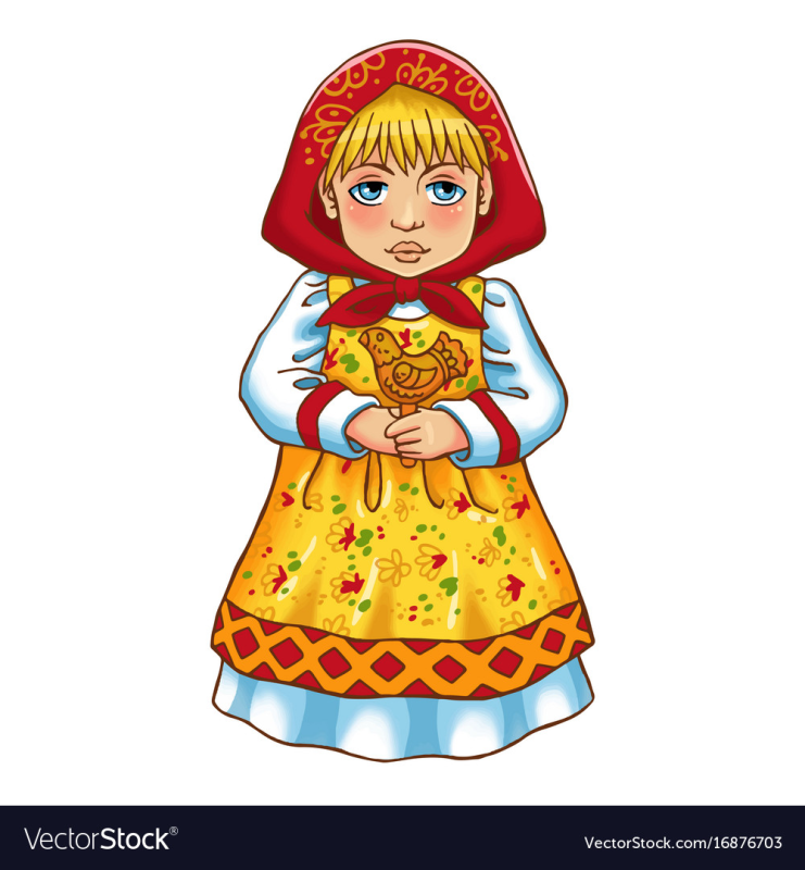 Девочка в платочке мультяшная