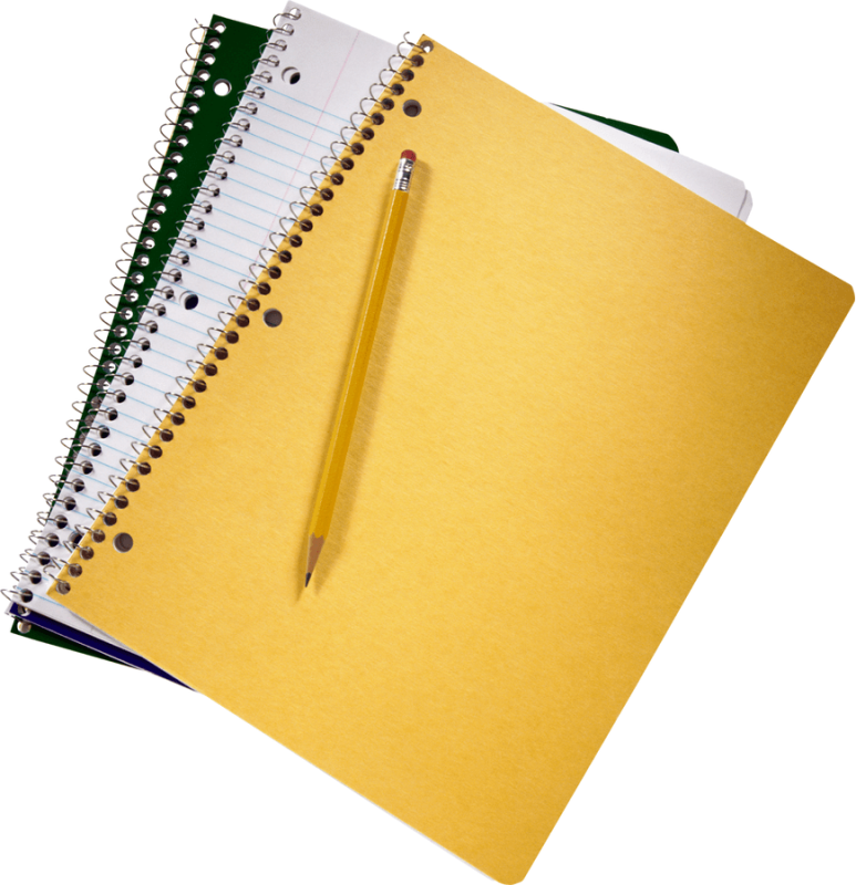 Тетрадь на прозрачном фоне