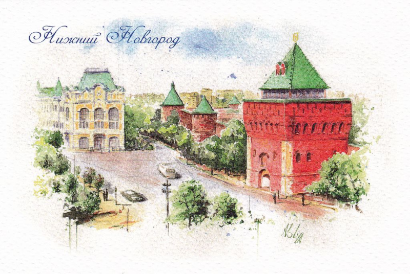 Дмитриевская башня Нижний Новгород рисунок