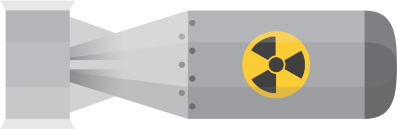 Атомная бомба на белом фоне