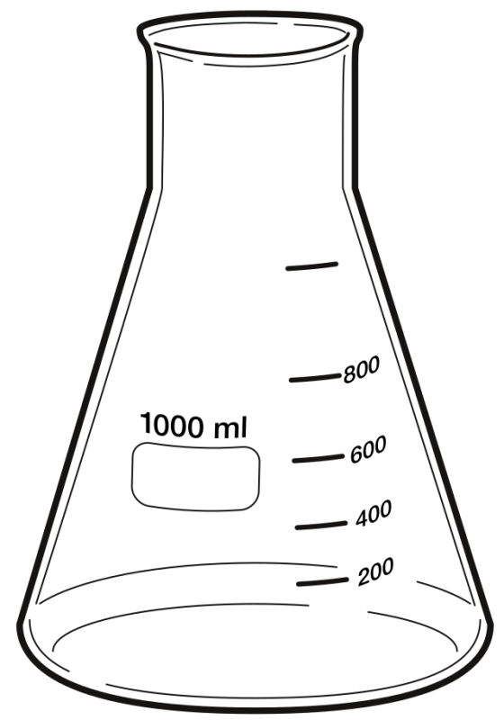 Химия лабораторная колба Эрленмейера