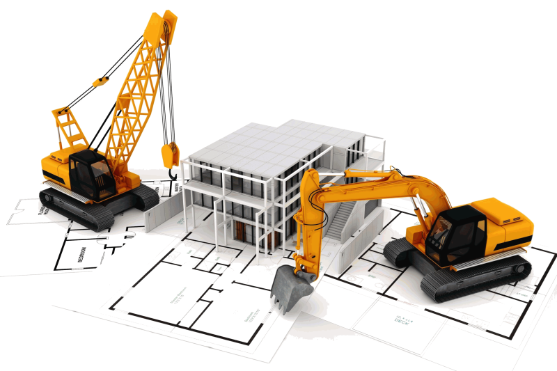 Стройка проектирование на белом фоне