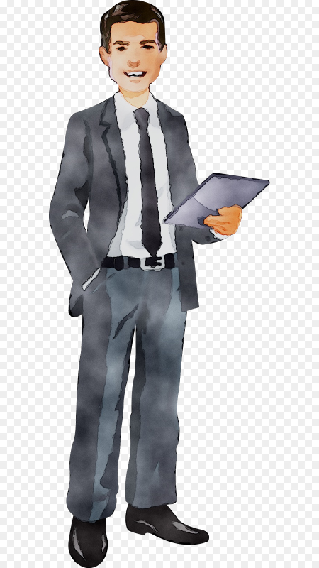 Мультяшный мужчина в костюме