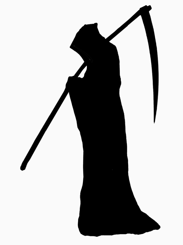 Смерть с косой трафарет