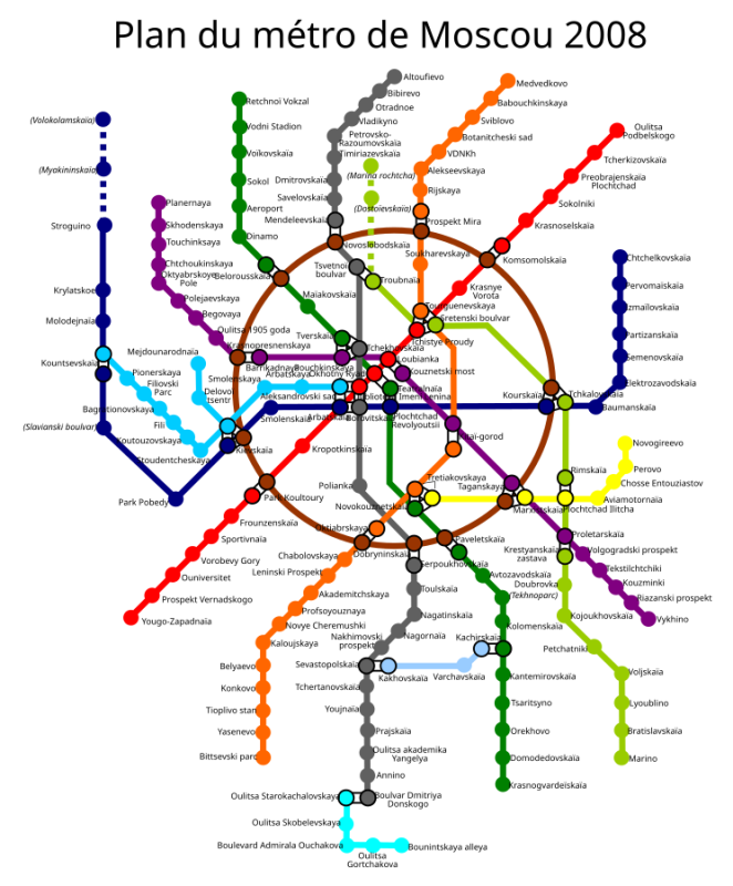 Схема Московского метро 2010