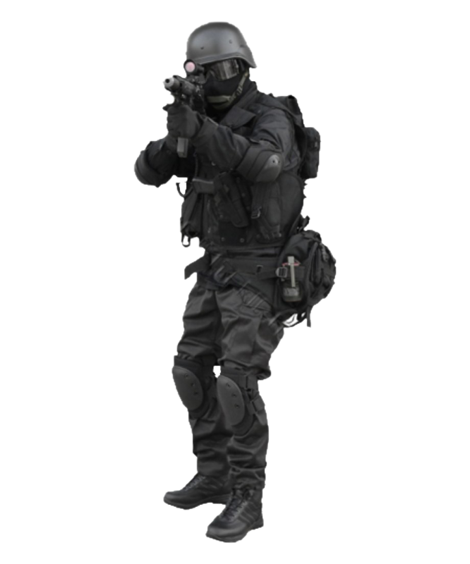 Спецназовец на белом фоне