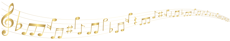 Золотые Ноты на белом фоне