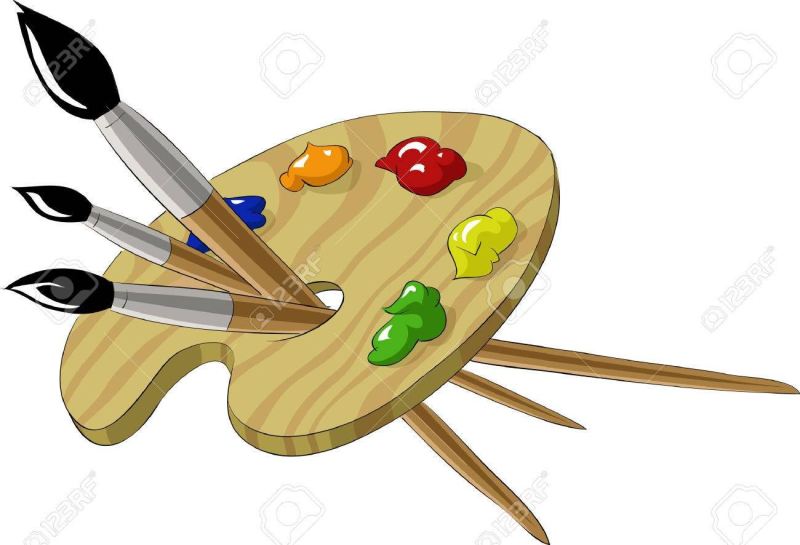 Мольберт и кисти