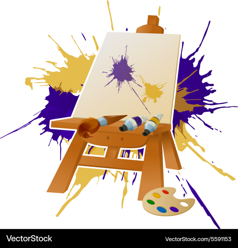 Картина на мольберте на прозрачном фоне