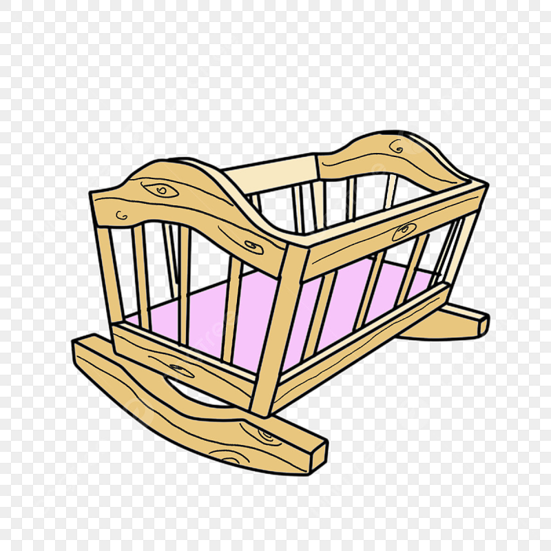 Люлька деревянная на белом фоне