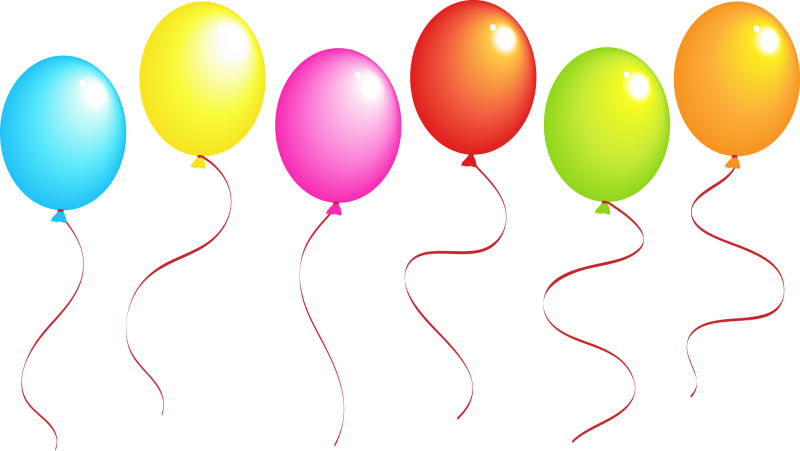 Воздушные шарики на прозрачном фоне
