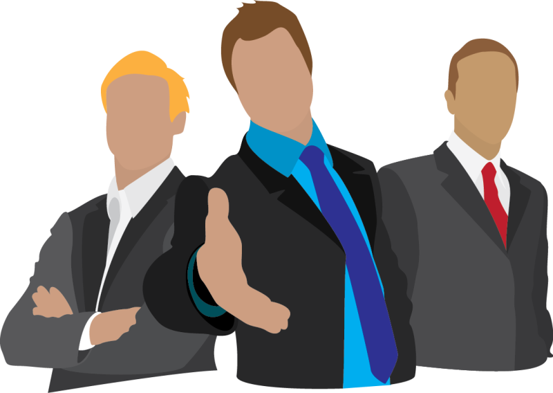 Работник и работодатель на прозрачном фоне