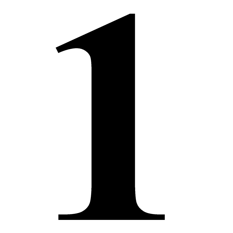 Цифра 1 черная