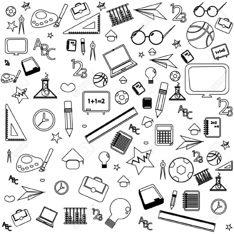 Паттерн школьные принадлежности