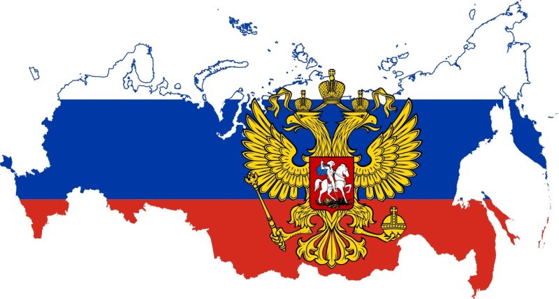 Карта России с флагом