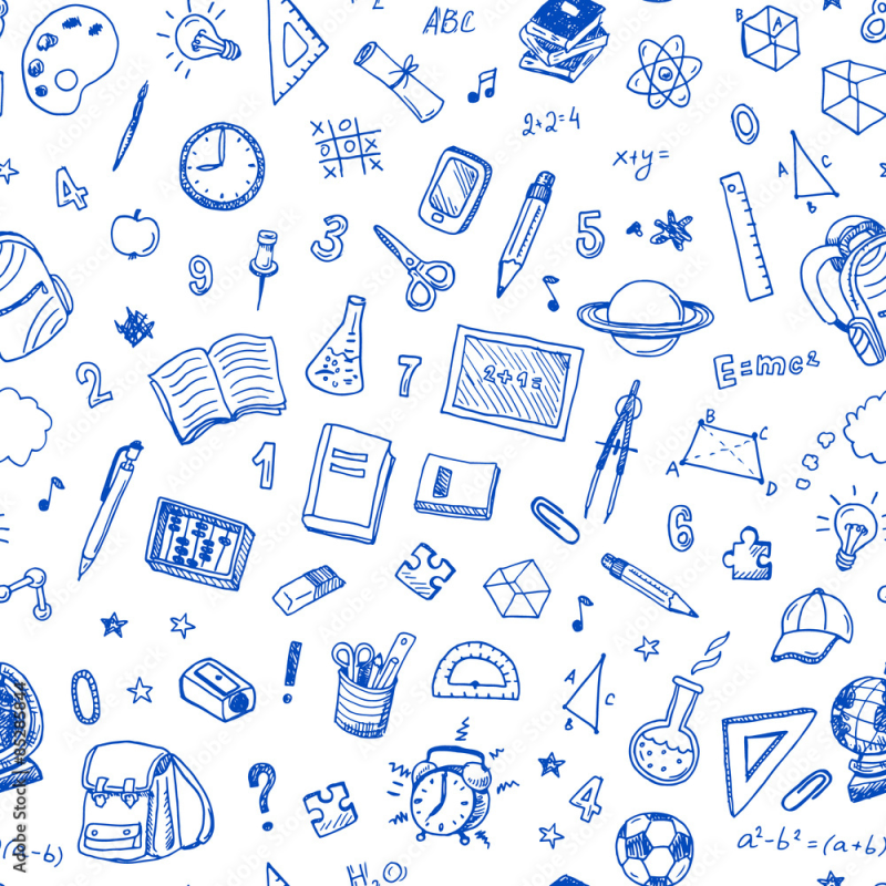 Паттерн школьные принадлежности