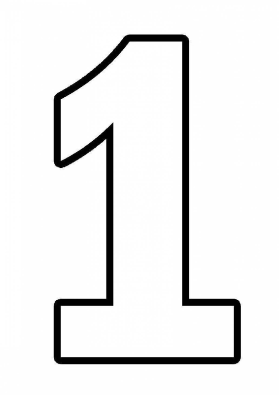 Цифра 1 трафарет