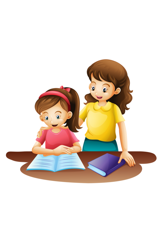 Учитель и дети на прозрачном фоне